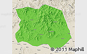 Political Map of Tonghe, shaded relief outside