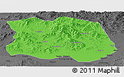 Political Panoramic Map of Tonghe, darken, desaturated
