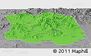 Political Panoramic Map of Tonghe, desaturated
