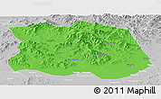 Political Panoramic Map of Tonghe, lighten, desaturated