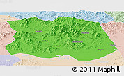 Political Panoramic Map of Tonghe, lighten