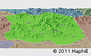 Political Panoramic Map of Tonghe, semi-desaturated