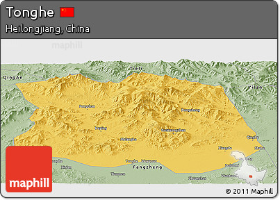 Savanna Style Panoramic Map of Tonghe