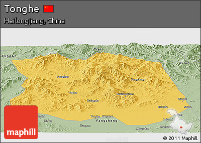 Savanna Style Panoramic Map of Tonghe