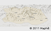 Shaded Relief Panoramic Map of Tonghe, lighten, semi-desaturated