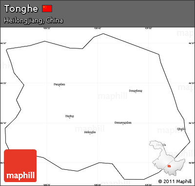 Blank Simple Map of Tonghe, cropped outside