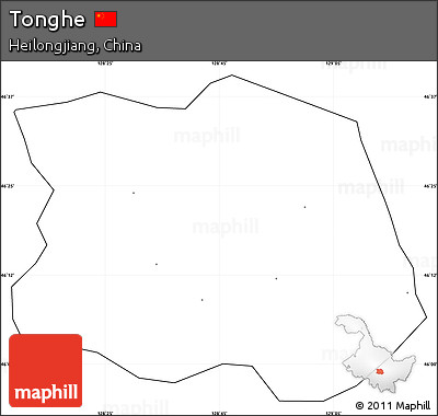 Blank Simple Map of Tonghe, cropped outside, no labels