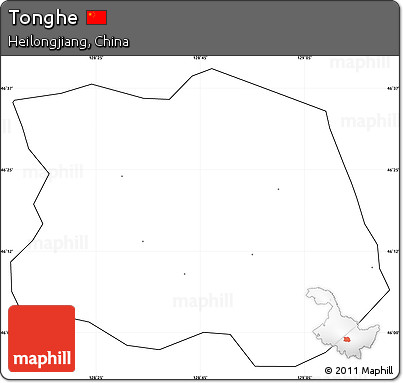 Blank Simple Map of Tonghe, cropped outside, no labels