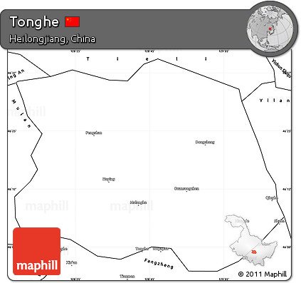 Blank Simple Map of Tonghe
