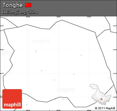 Blank Simple Map of Tonghe, no labels