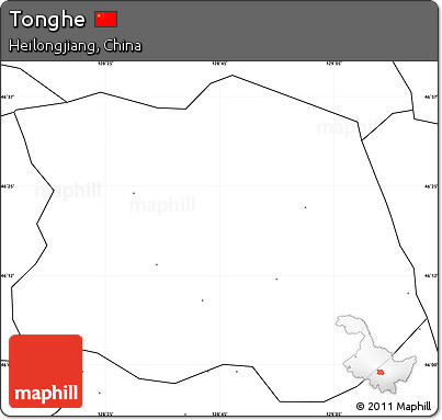 Blank Simple Map of Tonghe, no labels