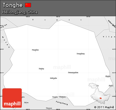 Silver Style Simple Map of Tonghe