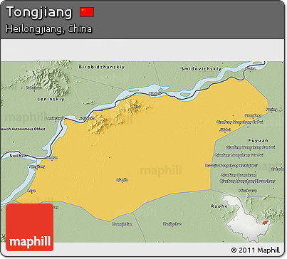 Savanna Style 3D Map of Tongjiang