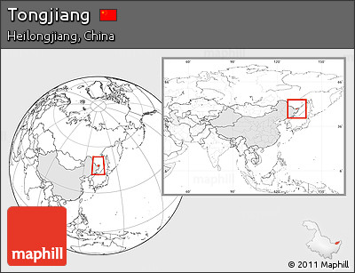 Blank Location Map of Tongjiang, highlighted country, within the entire country