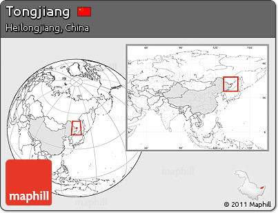 Blank Location Map of Tongjiang, highlighted country, within the entire country