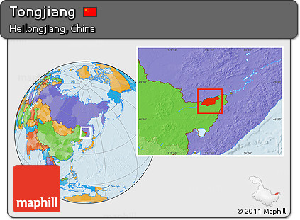 Political Location Map of Tongjiang