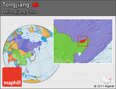 Political Location Map of Tongjiang