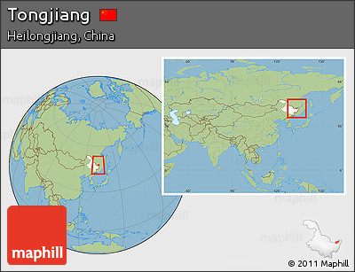 Savanna Style Location Map of Tongjiang, highlighted parent region, within the entire country
