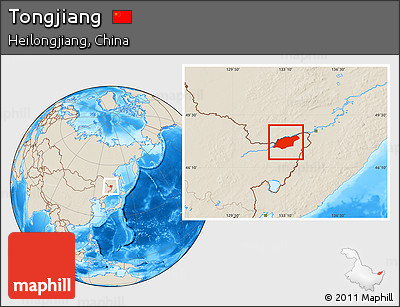Shaded Relief Location Map of Tongjiang