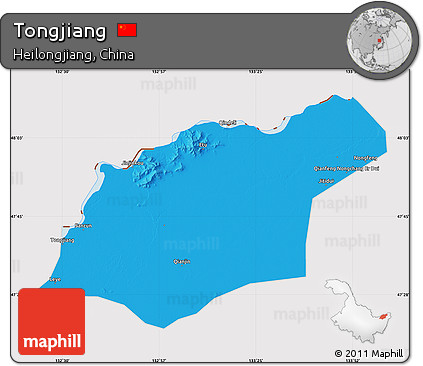Political Map of Tongjiang, cropped outside