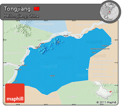 Political Map of Tongjiang, lighten
