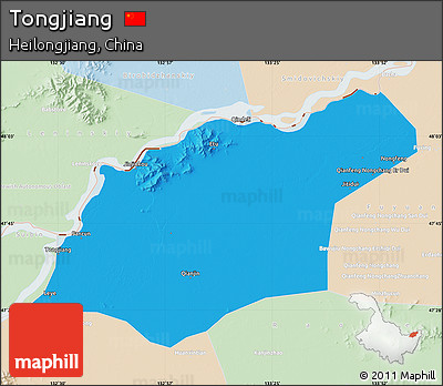 Political Map of Tongjiang, lighten