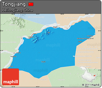 Political Map of Tongjiang, lighten