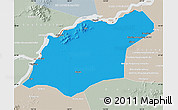 Political Map of Tongjiang, lighten, semi-desaturated
