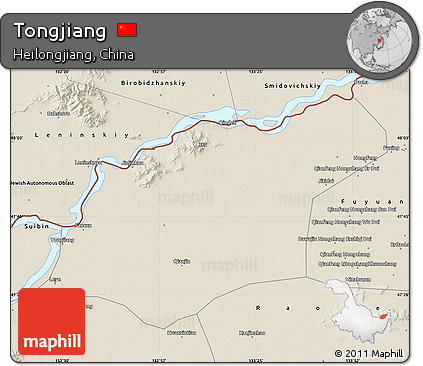 Shaded Relief Map of Tongjiang
