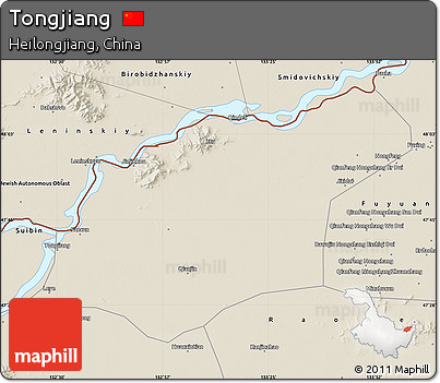 Shaded Relief Map of Tongjiang