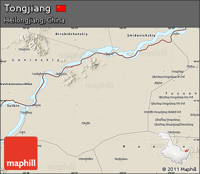 Shaded Relief Map of Tongjiang