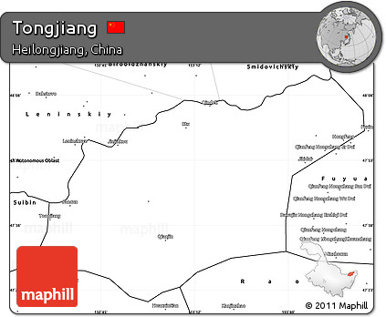 Blank Simple Map of Tongjiang