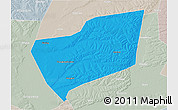 Political 3D Map of Wangkui, lighten, semi-desaturated