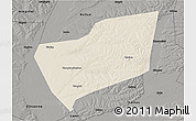 Shaded Relief 3D Map of Wangkui, darken, semi-desaturated