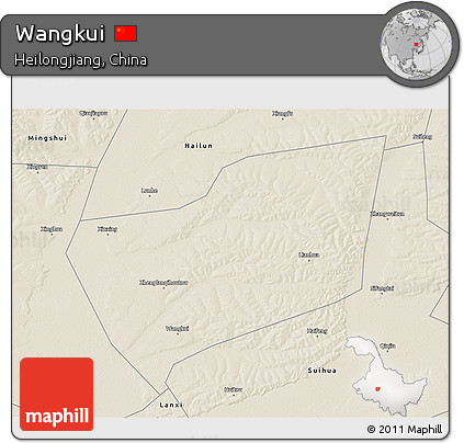 Shaded Relief 3D Map of Wangkui