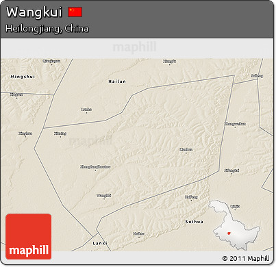 Shaded Relief 3D Map of Wangkui