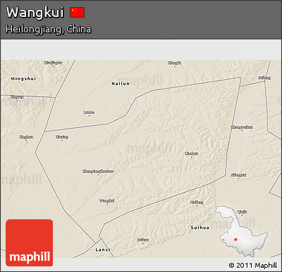 Shaded Relief 3D Map of Wangkui
