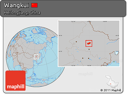 Gray Location Map of Wangkui