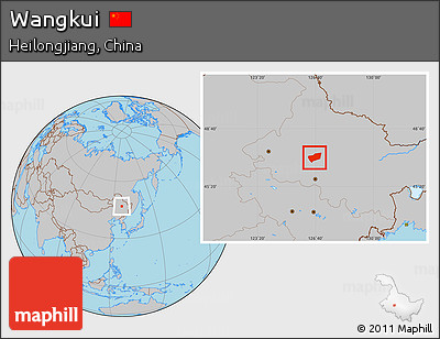 Gray Location Map of Wangkui