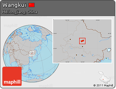 Gray Location Map of Wangkui