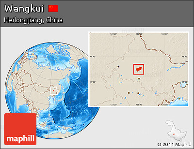 Shaded Relief Location Map of Wangkui