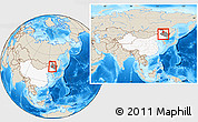 Shaded Relief Location Map of Wangkui, highlighted country, highlighted parent region, within the entire country