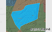 Political Map of Wangkui, darken, semi-desaturated