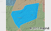 Political Map of Wangkui, semi-desaturated