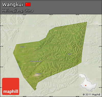 Satellite Map of Wangkui, lighten
