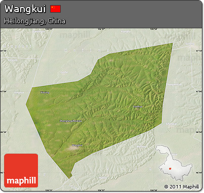 Satellite Map of Wangkui, lighten