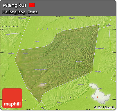 Satellite Map of Wangkui, physical outside