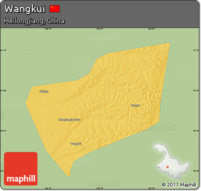 Savanna Style Map of Wangkui, single color outside