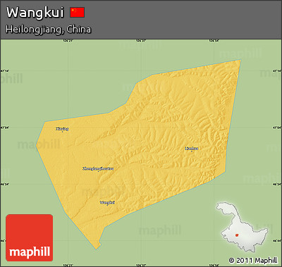 Savanna Style Map of Wangkui, single color outside