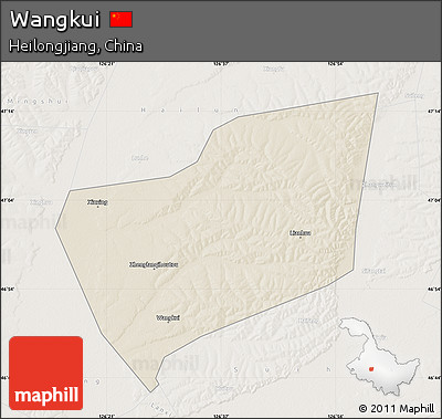 Shaded Relief Map of Wangkui, lighten